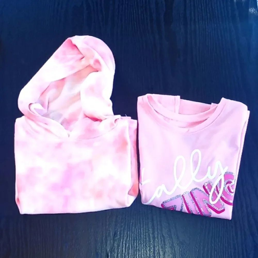 TODDLER GIRLS CROPPED Muscle Hoodie Sweatshirt & T Shirt Terrycloth Cotton 4T